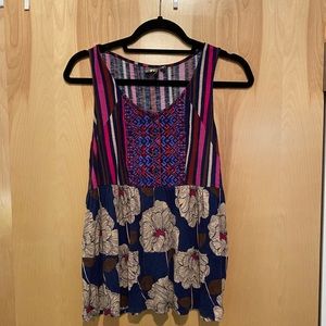 Anthropologie Patterned Sleeveless Shirt